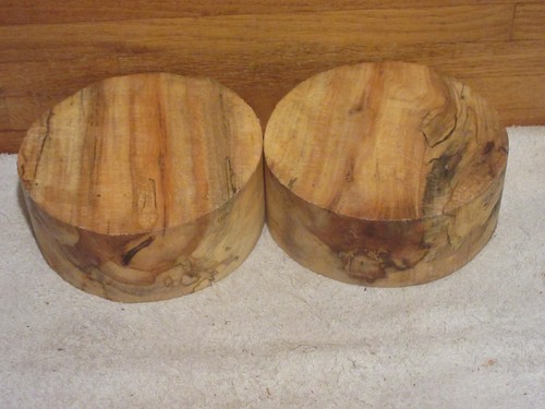 2PC SPALTED MISSOURI RED SYCAMORE TURNING WOOD BOWL BLANK