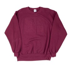 VTG 90s Jerzees Dark Red Michigan Wolverine State Puff Sweatshirt USA Made XL
