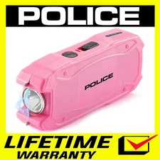 POLICE Stun Gun 1901 Max Voltage Mini USB Rechargeable with LED Flashlight Pink