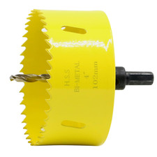 Bi-Metal 4 Inch Hole Saw with Arbor Mandrel for Deeper Cutting of Wood,Cornhole