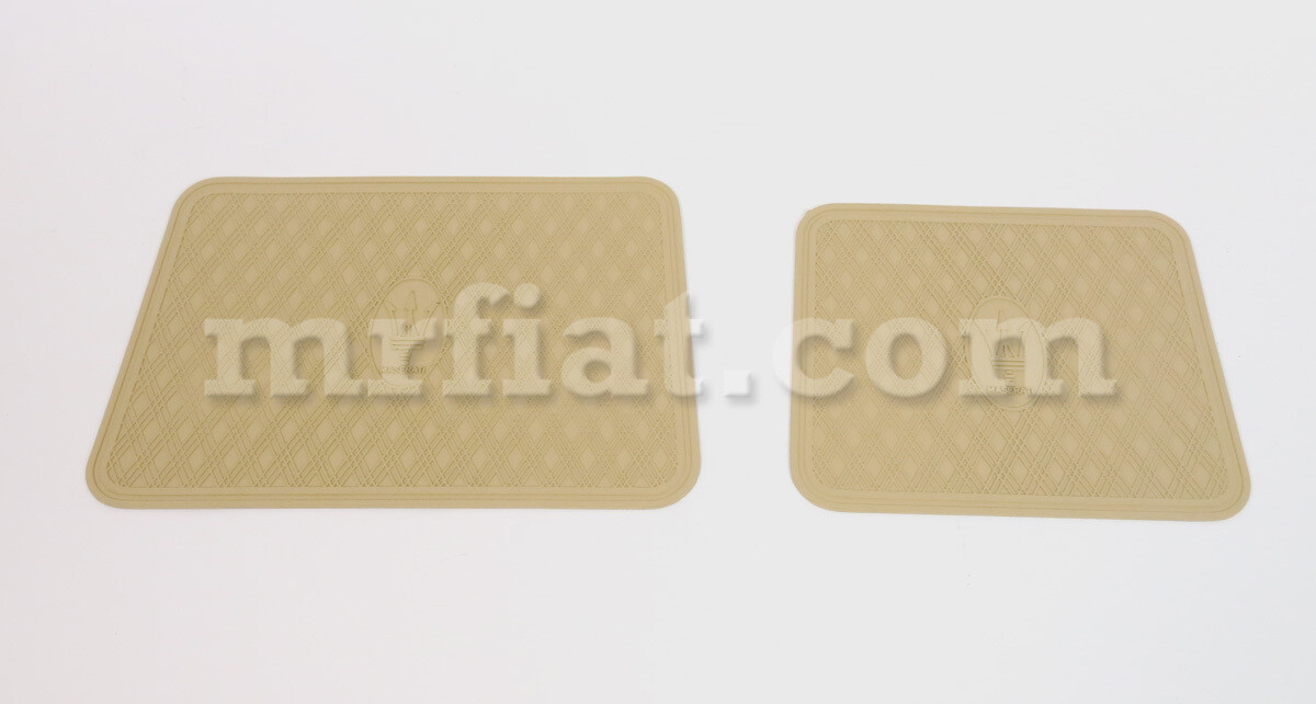 Maserati Ghibli Beige Moquette Heel Tap Mat Set