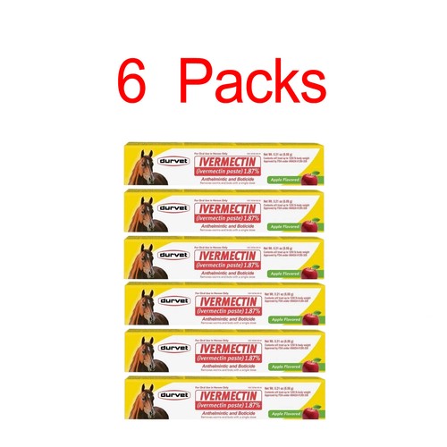 6 Confezioni Pasta Vermi 0,21 oz Svermizzatore Cavallo Durvet Sapore Mela Sicuro ed Efficace - Foto 2 di 5