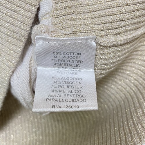 Maglione smanicato Joseph A donna taglia L beige oro filo metallizzato - Foto 5 di 7