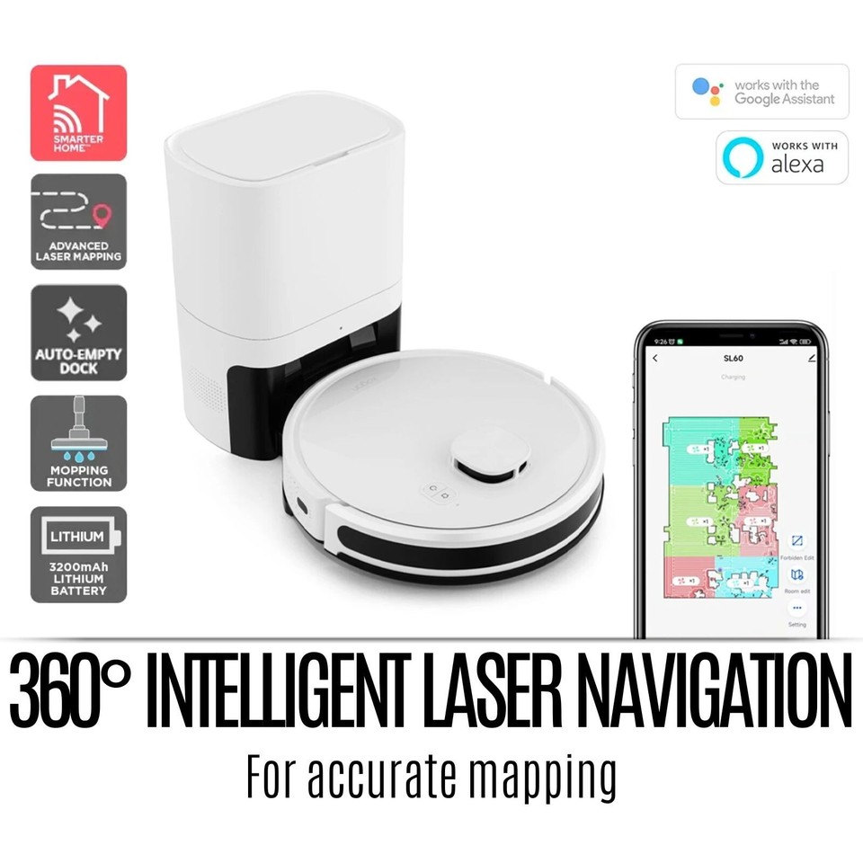 Kogan SmarterHome™ LX16 Robot Vacuum Cleaner and Mop with AutoEmpty