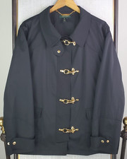 Lauren Ralph Lauren Womens Size 3x Navy Blue Fireman Clasp Field Jacket Coat