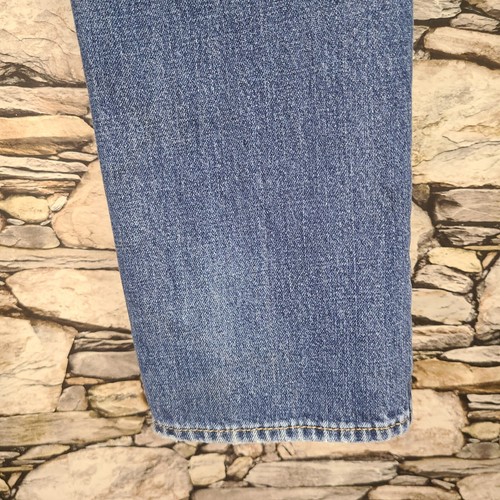 Hollister gerade Herrenjeans Größe 34 x 34 Button Fly Distressed blau Schnurrhaare - Bild 18 von 24