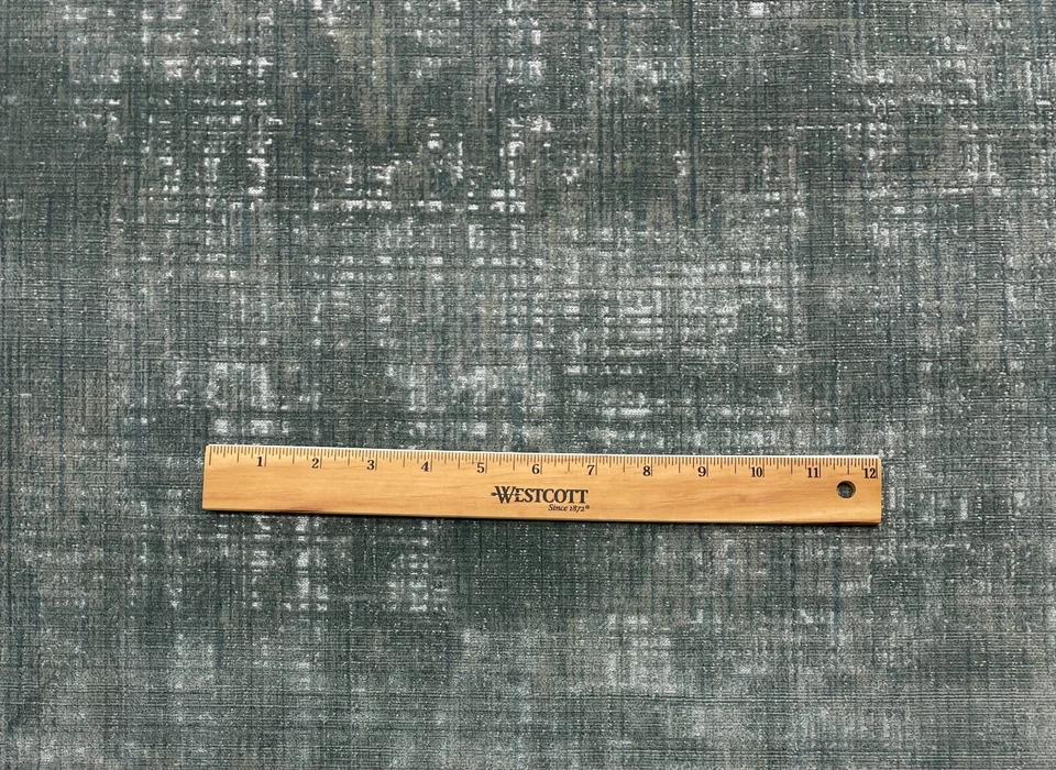 DONGHIA HEIRLOOM BROOCH BLUE VELVET SILVER WORN LOOK FABRIC REM 22" LONG X 42"W - Image 3 of 4