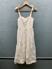 Urban Outfitters Ivory Button Front Midi Dress Women’s Medium Tie Strap NWT