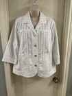 TanJay Women's White Button Up Jacket 3/4 Sleeve Size 14 EUC — photo 1