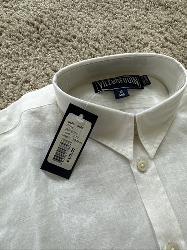 NWT Authentic Vilebrequin Long Sleeve Shirt -100% Linen - BOYS - 8 Years - WHITE - Picture 4 of 9