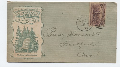 1894 New York Werbebrief Charles Crittenton Co. Medizin Lager Bienenstock H.5953