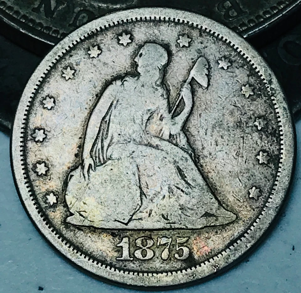 1875 S Twenty Cent Piece 20C Ungraded 90% Silver US Coin CC22695 - Image 2 of 4