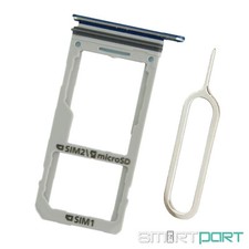 FÜR SAMSUNG GALAXY NOTE 8 DUAL SIM SD KARTEN HALTER ADAPTER FACH SLOT BLAU + PIN