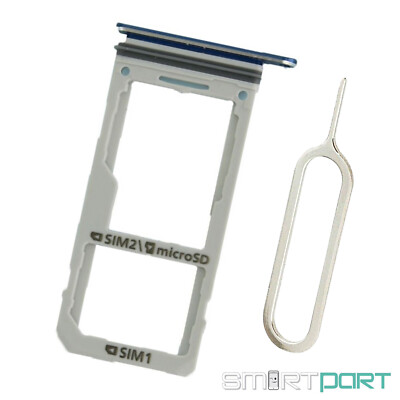 FÜR SAMSUNG GALAXY NOTE 8 DUAL SIM SD KARTEN HALTER ADAPTER FACH SLOT BLAU + PIN
