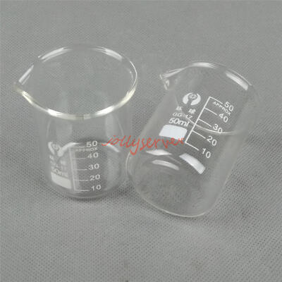 2Pcs 50mL Chemie GG17 Labor Beaker, Borosilikat Glas Beaker Neu