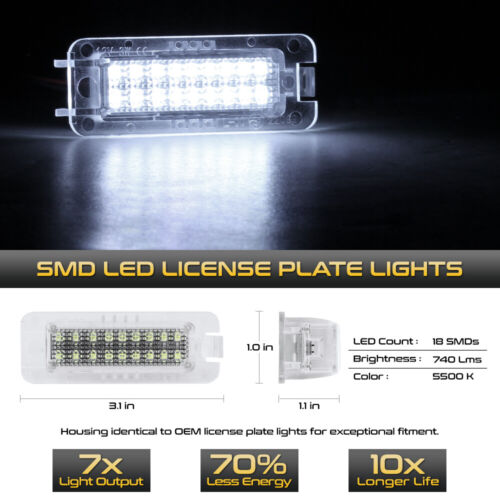"HIGH-POWER" LED License Plate Lights Lamp For Porsche 911/Macan/Cayenne/Boxster - Picture 2 of 12