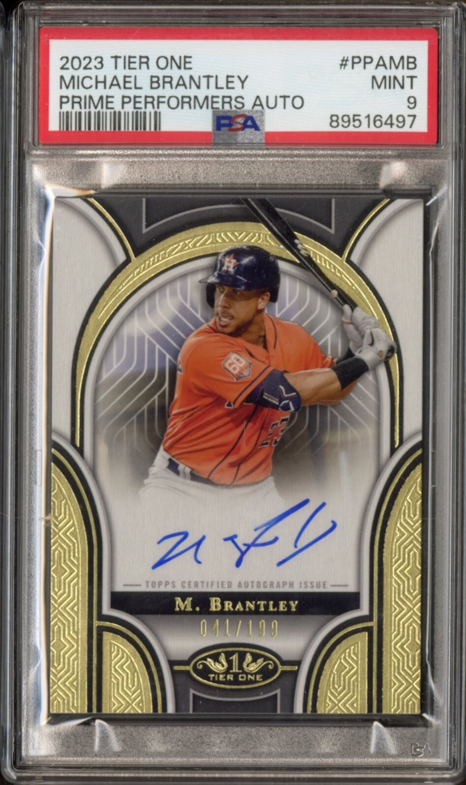 2023 Tier One Prime Performers Michael Brantley Auto #PPAMB PSA 9 MINT