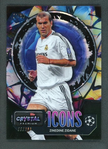 2023 ZINEDINE ZIDANE 21/50 TOPPS CRYSTAL PREMIUM ICONS UEFA CHAMPIONS LEAGUE