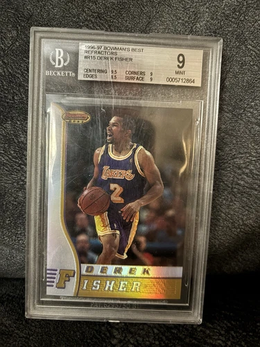 1996-97 Bowman's Best  Refractor #R15 Derek Fisher (RC) BGS 9  9.5 centering  