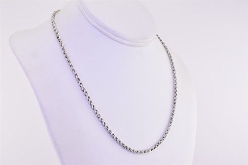 "Collar de cadena 925 de plata esterlina liso de 3 mm retorcido doble ovalado encuadernado 21 g 18" - Imagen 4 de 6