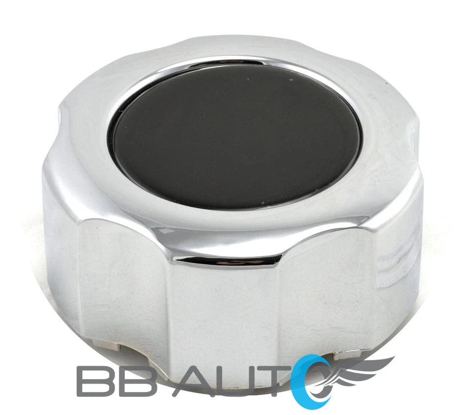 CONJUNTO DE 4 NOVAS TAMPAS DE CENTRO DE CUBO DE RODA CROMADA 2wd PRETO PARA PATHFINDER - Imagem 2 de 3