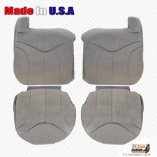 Fits 1999 2000 2001 2002 GMC Sierra Front Driver Passenger Cloth Seat Cover Gray