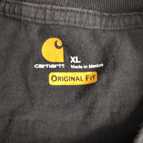CARHARTT Mens XL Black/Gold Heavyweight Work Wear T-SHIRT Pocket Spell-Out - Picture 5 of 6