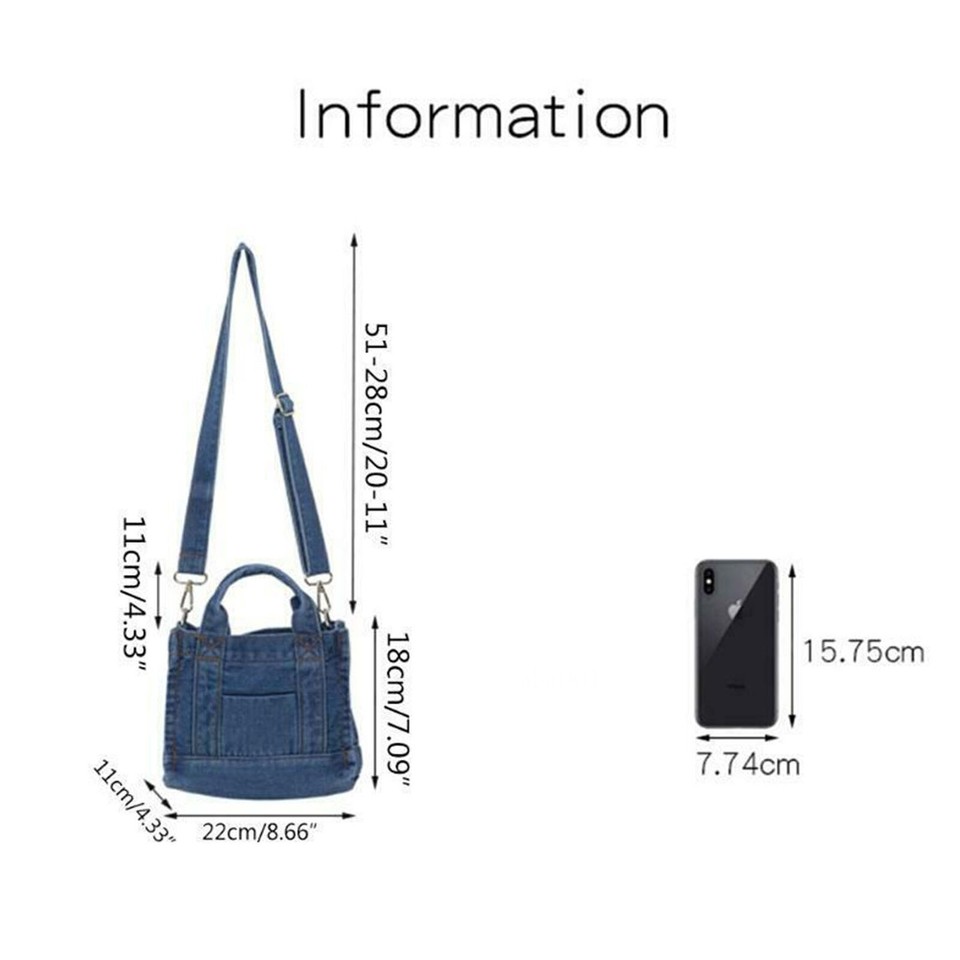 Women Denim fabric Tote Hbag Shoulder Bag Purse Messenger Bags