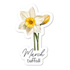 March, Daffodil Vinyl Sticker, Water Resistant, Scrapbooking, Laptop, 2 sizes