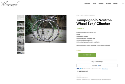 Campagnolo Neutron Asymmetric Wheel Set / Clincher 700C / Black 22 24 ø 27 mm - Picture 15 of 24