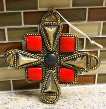 New Pottery Barn MEDALLION Christmas Holiday Ornament - 4.5" x 4.5"