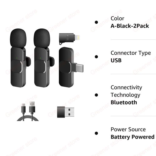 Lavalier Registrazione Audio Video Wireless Mini Microfono per Android/iPhone IT - Imagen 14 de 14