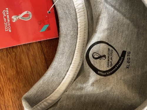 NWT FIFA World Cup 2022 Qatar Grey Long Sleeve T-Shirt Size XL - Picture 5 of 6