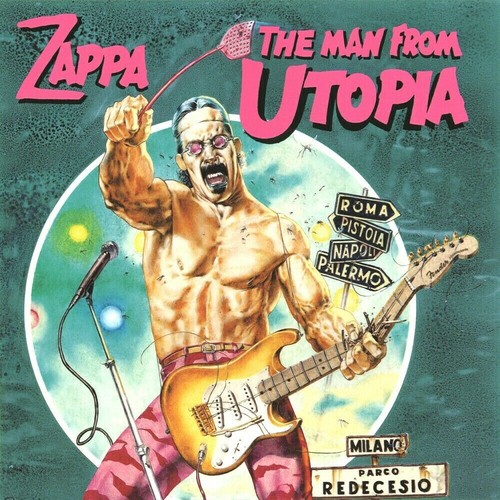 FRANK ZAPPA Der Mann aus der Utopie BANNER RIESIG 8x8 Fuß Stoff Poster Wandteppich Kunst - Bild 1 von 2