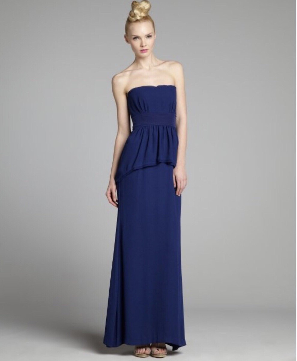 bcbgmaxazria peplum dress Strapless Peplum Gown