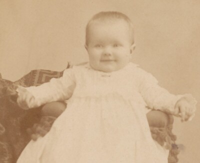 1888 Baby Ruth Parker Lowe 8 Months Cabinet Photograph by Moss Hudson Wisconsin