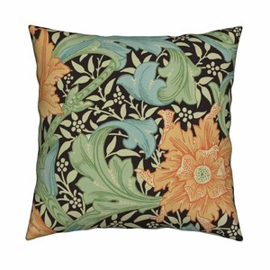 Floral William Morris Damask Throw Pillow Cover w Optional Insert by Roostery