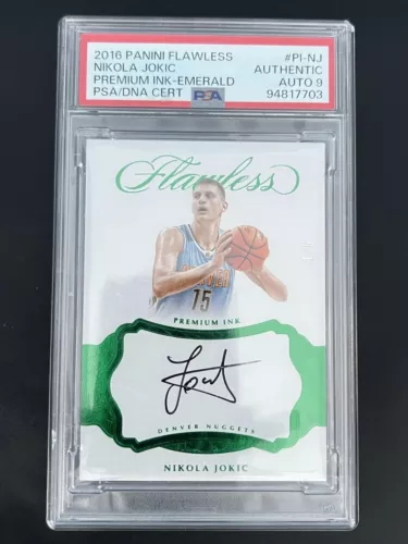 2016-17 Panini Flawless Nikola Jokic Emerald Premium Ink /5 PSA 9 Auto POP 2