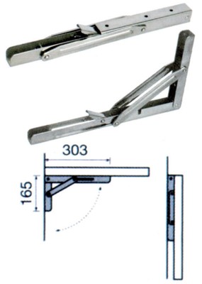 LOT DE 2 EQUERRES ESCAMOTABLES EN INOX 40 KG MAX