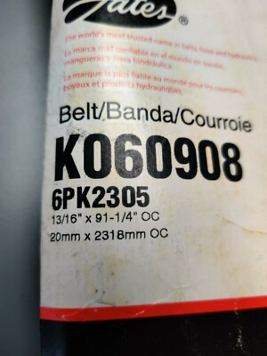 k♡08 K060908 Gates Micro-V Serpentine Drive Belt NEW 13/16