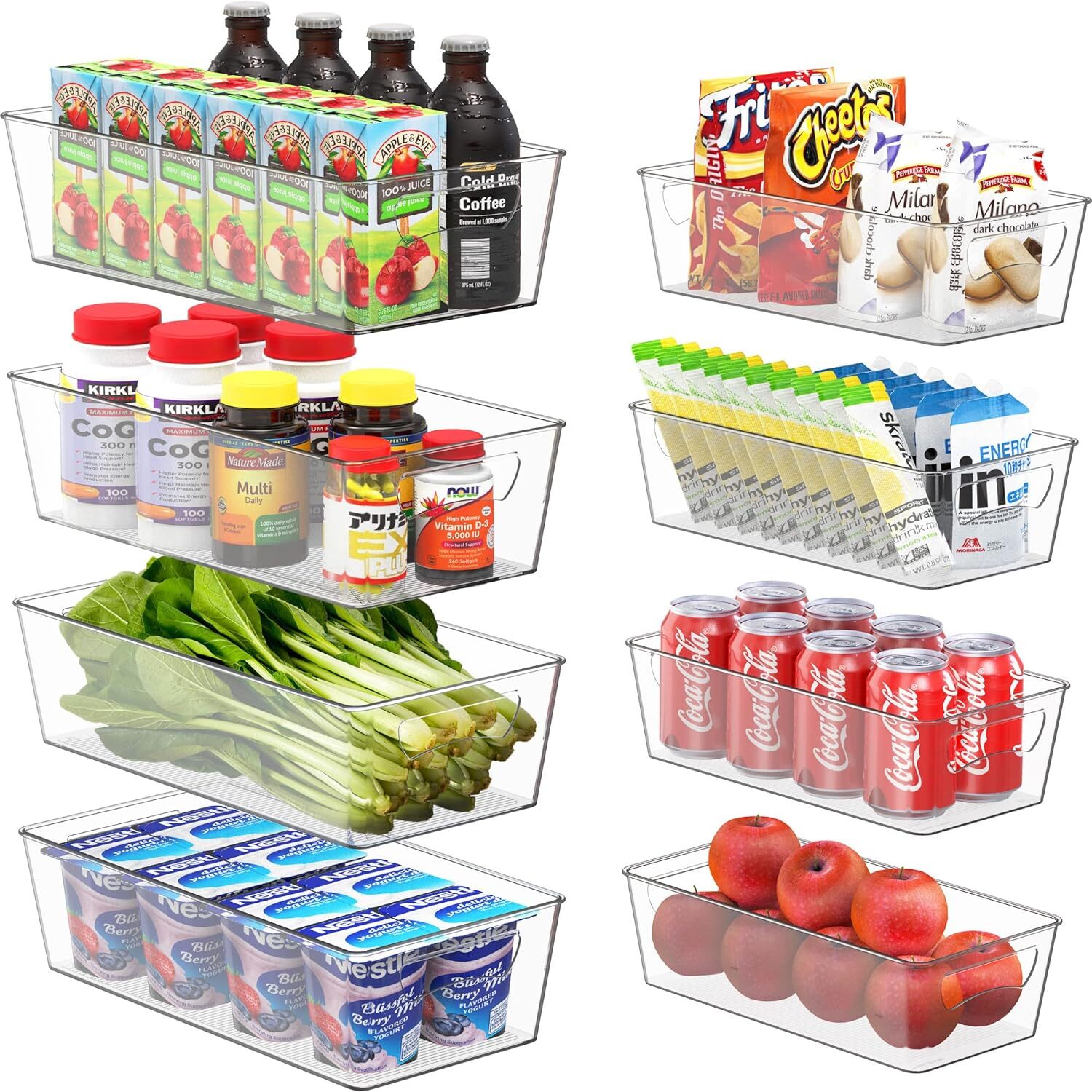 Simple Freezer Storage Simple Houseware Freezer Storage Organizer, Set of 8 (4 Medium, 4 Large ...