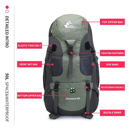 50L Hiking Backpack Water Resistant Lightweight Outdoor Sport Daypack Travel ... - Picture 8 of 9