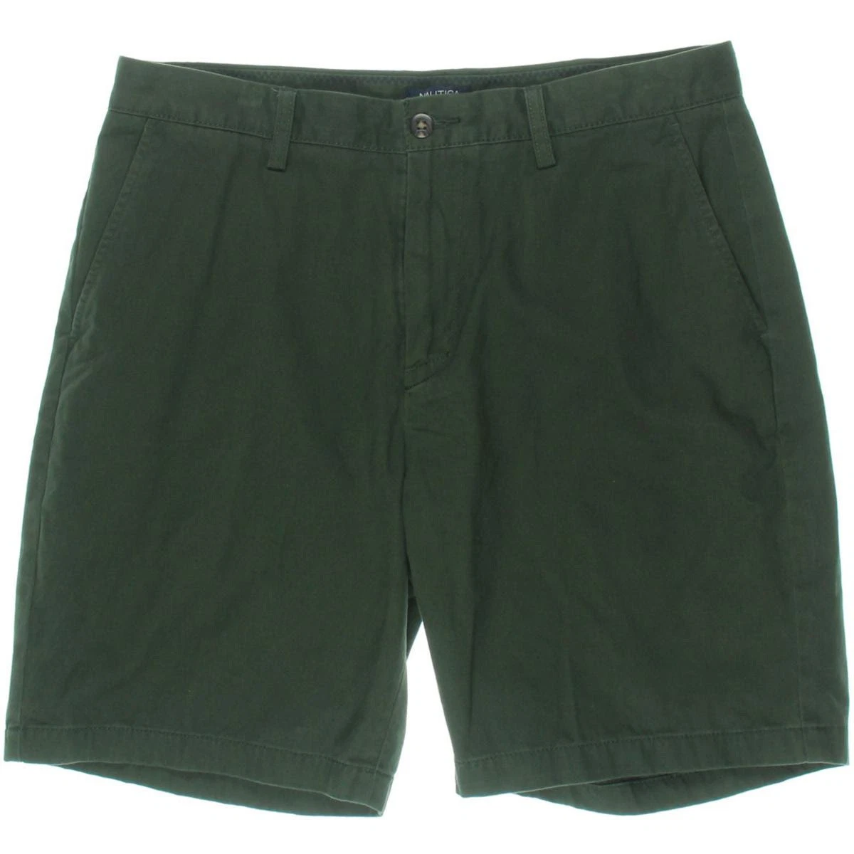 Nautica Shorts Classic Fit Dark Everest Twill Khaki Chino Deck Size 32 NEW Mens