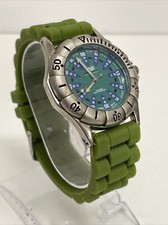 Terrain Unisex Surf-Style Quartz Watch - Green Silicone Rubber Strap