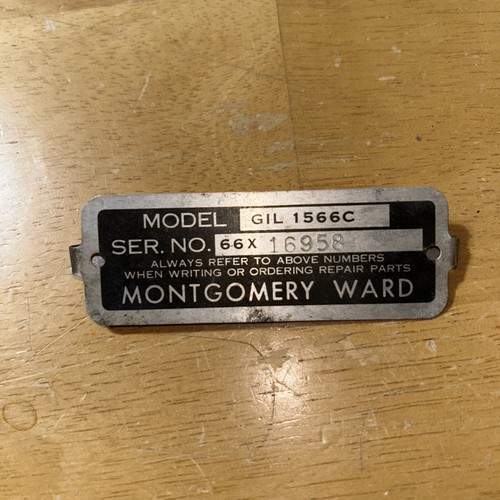 Vintage Montgomery Wards Gilson Mini Bike Fork Tag! - Picture 2 of 10