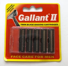5 Vintage Gallant 2 Twin Blade Shaving Cartridges NOS
