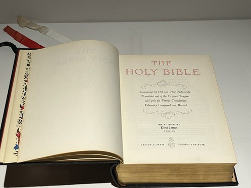 Holy Bible Rembrandt Edition Authorized King James Version 1959 Large Print Ill. - Picture 13 of 17