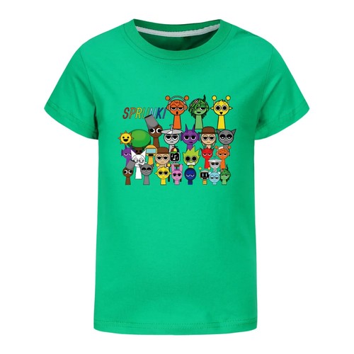New Sprunki- Clothes Kids Game Incredibox T Shirt Baby Girls Short Sleeve Tops - Picture 7 of 38