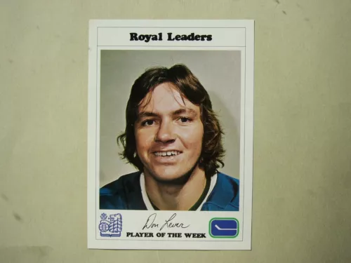 1974/75 ROYAL BANK LEADERS VANCOUVER CANUCKS NHL HOCKEY PHOTO DON LEVER SHARP!!