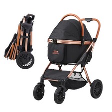 VEVOR Pet Stroller 3/4 Wheels Dog Stroller with Brakes 35/75/44/160/66 lbs